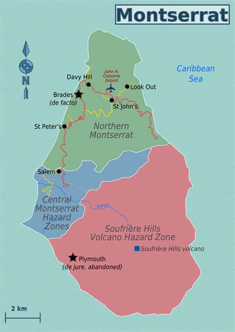 Map of Montserrat Island. Montserrat Island map | Vidiani.com | Maps of all countries in one place