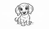 Dachshund Coloring Page Line Art 48266059 Vector At  sketch template