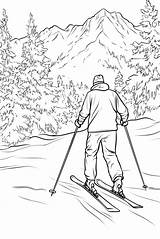 62  Free Printable Ski Coloring Pages Skiers Mountains sketch template