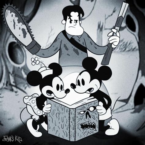 Artist Imagines Iconic Horror Characters In Classic Disney’s Mickey Mouse (15 Pics) | Bored Panda