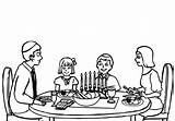 Free Coloring Page Family Feast Printable sketch template