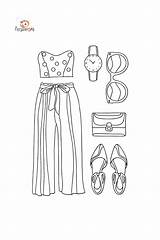 Summer Female Image  Fashion & Style coloring Pages sketch template