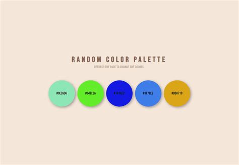 GitHub - bzceval/javascript-random-color-palette: Generates random colors with hex code every ...