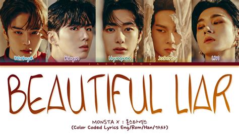 MONSTA X Beautiful Liar Lyrics (몬스타엑스 Beautiful Liar 가사) (Color Coded Lyrics) - YouTube