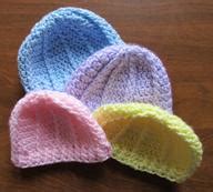 Free Crochet Newborn Ribbed Beanie Hat Pattern