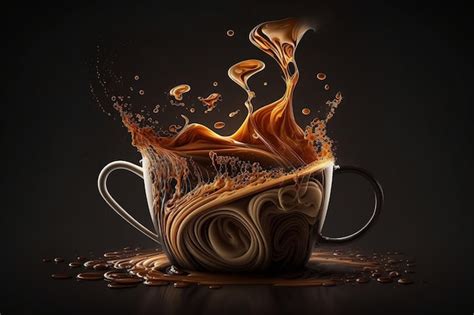 Premium AI Image | A cup of coffee with a splash of liquid