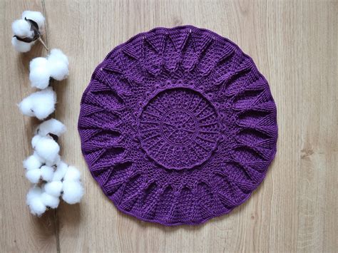 Purple Crochet Doily Coffee Table Decor - Etsy