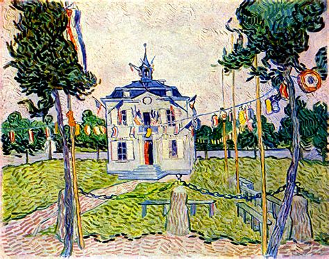 Auvers Town Hall in 14 July 1890 - Vincent van Gogh - WikiArt.org - encyclopedia of visual arts