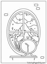 Alarm Clock Printable Coloring Page  Free Pages sketch template