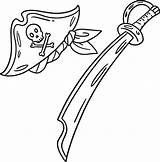 Pirate Hat And Cutlass Isolated Coloring 27584322 Vector Art At Vecteezy sketch template