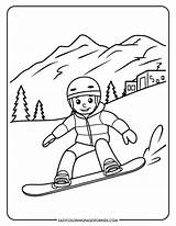 Snowboarding Coloring Pages 6 Free Printable  Easy sketch template