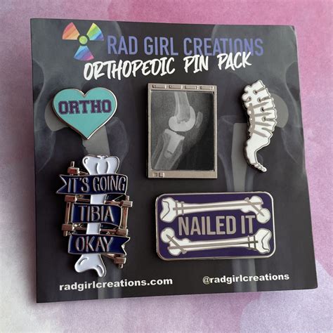 Orthopedic Pin Pack - Rad Girl Creations - Medical Enamel Pin