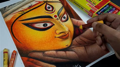 Durga Drawing With Oil Pastel Maa Durga Painting Easy Devi Durga | Images and Photos finder