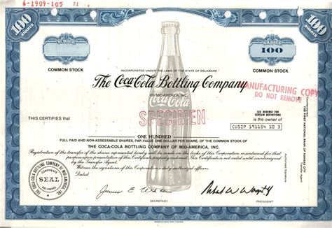 The Coca-Cola Bottling Company of MID- AMERICA, INC._SPECIMEN Coca Cola Stock, Coca Cola ...