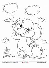 Baby Elephant Having fun Coloring Page  KidzeZone sketch template