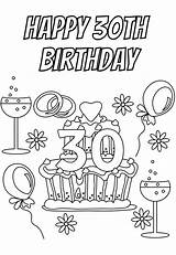Happy 30th Birthday Coloring Pages & Cards — PRINTBIRTHDAYCARDS sketch template