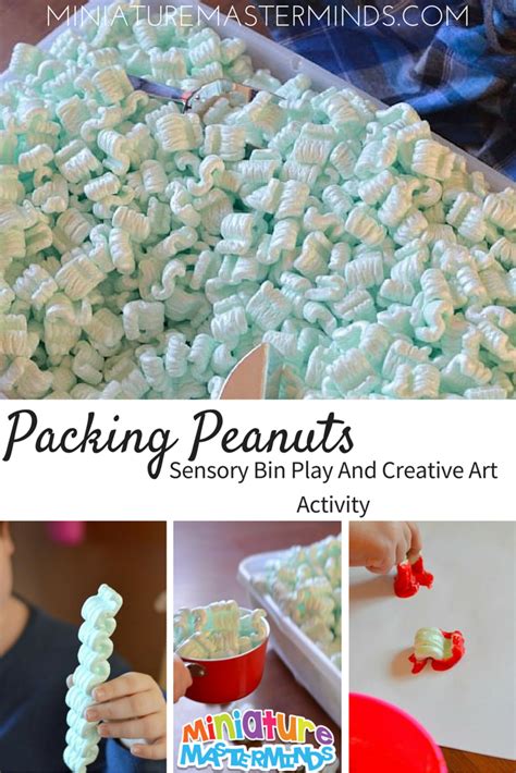 Packing Peanuts Sensory Bin Play And Creative Art Activity | Creative art activities, Sensory ...