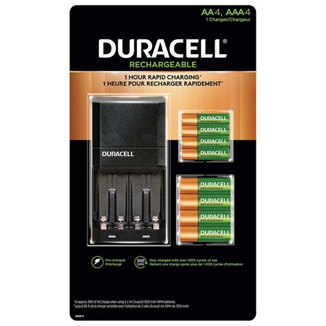 Duracell Ion Speed 4000 Rechargeable Battery Kit with 4x AA Batteries ...