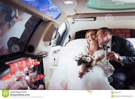 Happy Man and Woman Smiling Rejoicing in Wedding Day. Stock Image ...