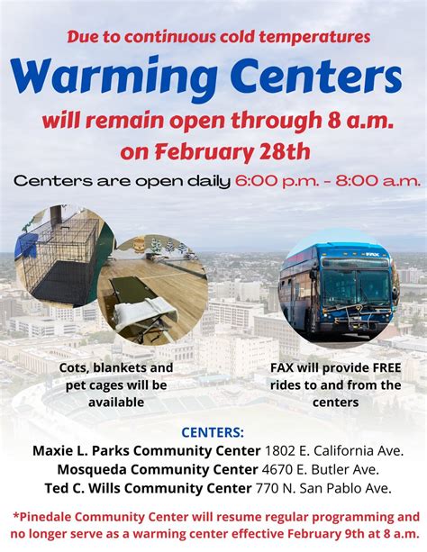 City of Fresno on Twitter: "#UPDATE: Due to continuous cold ...