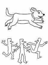 Stick Children And Dog sketch template