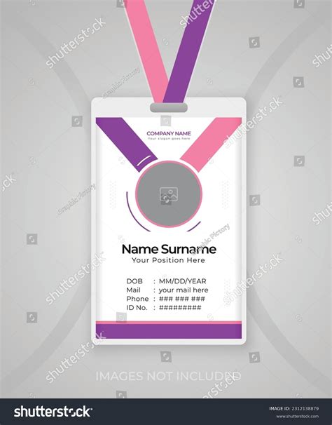 Modern Minimalist Id Card Template Design Stock Vector (Royalty Free) 2312138879 | Shutterstock