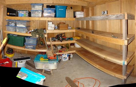 Shed/Shelves Pano | The storage shelves I built in the shed … | Flickr