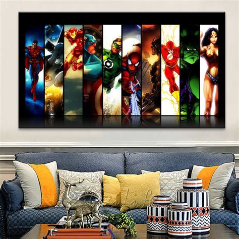 Marvel poster avengers comic Super Heroes Poster art Print painting on canvas wall papers for ...