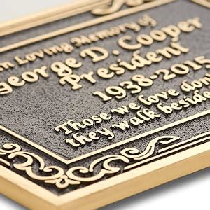 Custom Brass Memorial Plaque to Commemorate The Memory of Your Loved ...