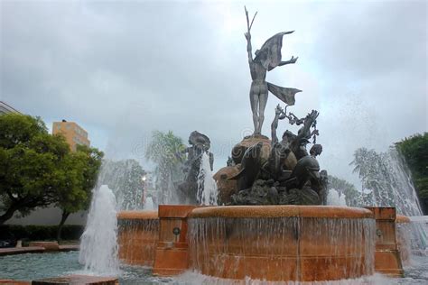 Fountain Paseo De La Princesa In Old San Juan, Puerto Rico. Historic ...