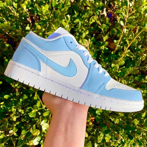 Custom Baby Blue Colorblock Air Jordan 1 Low | Etsy