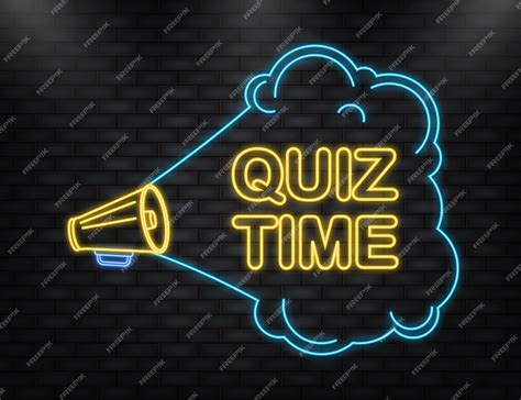 Premium Vector | Quiz time blue banner in 3D style on white background Vector illustration