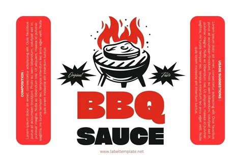 BBQ Sauce Labels Template - 7+ Free - label template