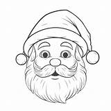 Santa Claus Face Coloring Pages For Kids sketch template