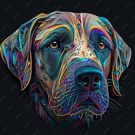 Premium AI Image | Dog face colorful pop vector drawing illustration ...