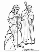 Nativity Coloring Pages Shepherds sketch template