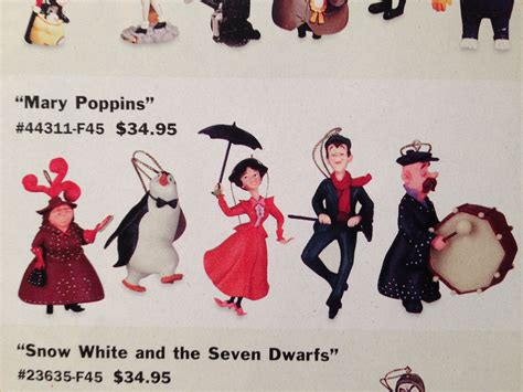 Mary Poppins Storybook Ornaments, Disney Catalog Pearly Band Female, Penguin Waiter, Mary ...