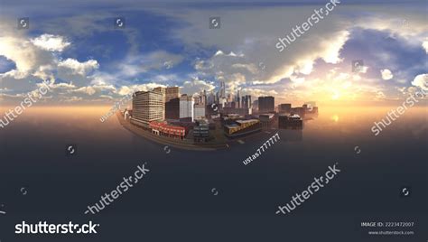 Panorama City Hdri Environment Map Round Stock Illustration 2223472007 ...