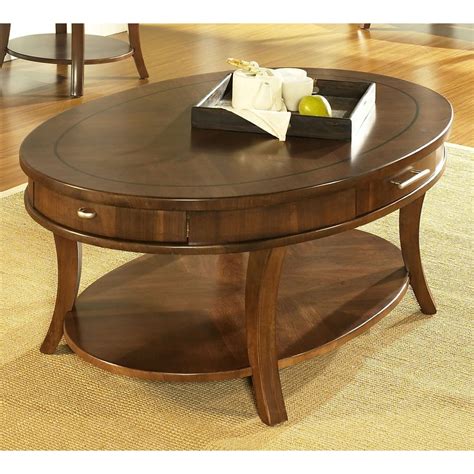 Somerton Home Furnishings Gatsby Walnut Oval Coffee Table at Lowes.com
