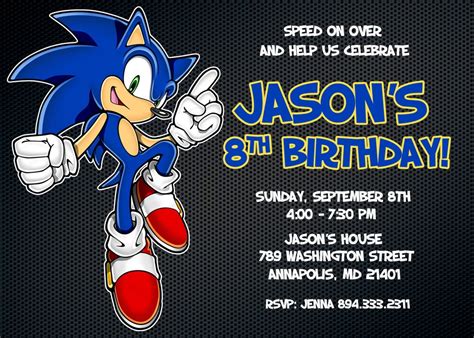 Sonic The Hedgehog Party Invitations - Mickey Mouse Invitations Templates