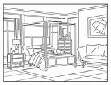Bedroom Coloring Page For Adults 1 Printable  Home sketch template