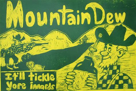 Mountain Dew Hillbilly Woodcut | Mountain dew, Vintage advertisements ...