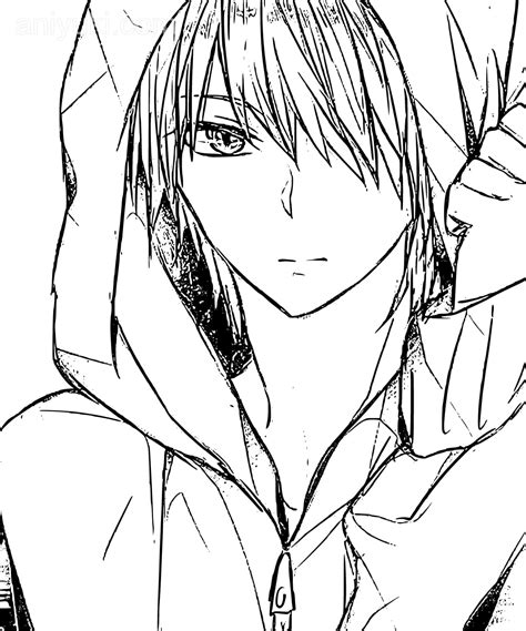 Anime Boy With Hoodie Coloring Page - Coloring Home