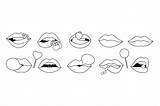 Lips Coloring Page sketch template