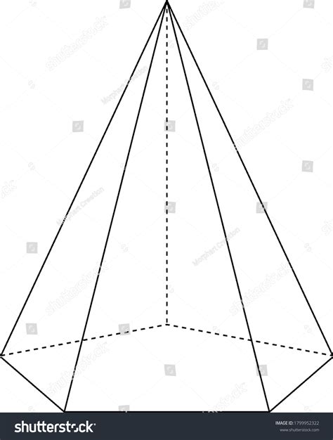 Geometric Construction Right Pentagonal Pyramid Hidden Stock Vector ...