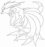 9 Tail Fox Coloring Pages sketch template