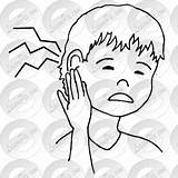 Earache Outline For Classroom / Therapy Use  Great Clipart sketch template