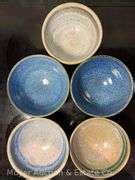 5 Studio Pottery Bowls, Marked "Wizard of Clay", 6" Round - Moyer Auction & Estate Co., Inc.