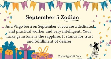 September 5 Zodiac is Virgo, Birthdays And Horoscope - ZodiacSigns101