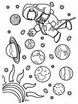 Astronaut In Space Coloring Page Kidzezone  Vrogueco sketch template